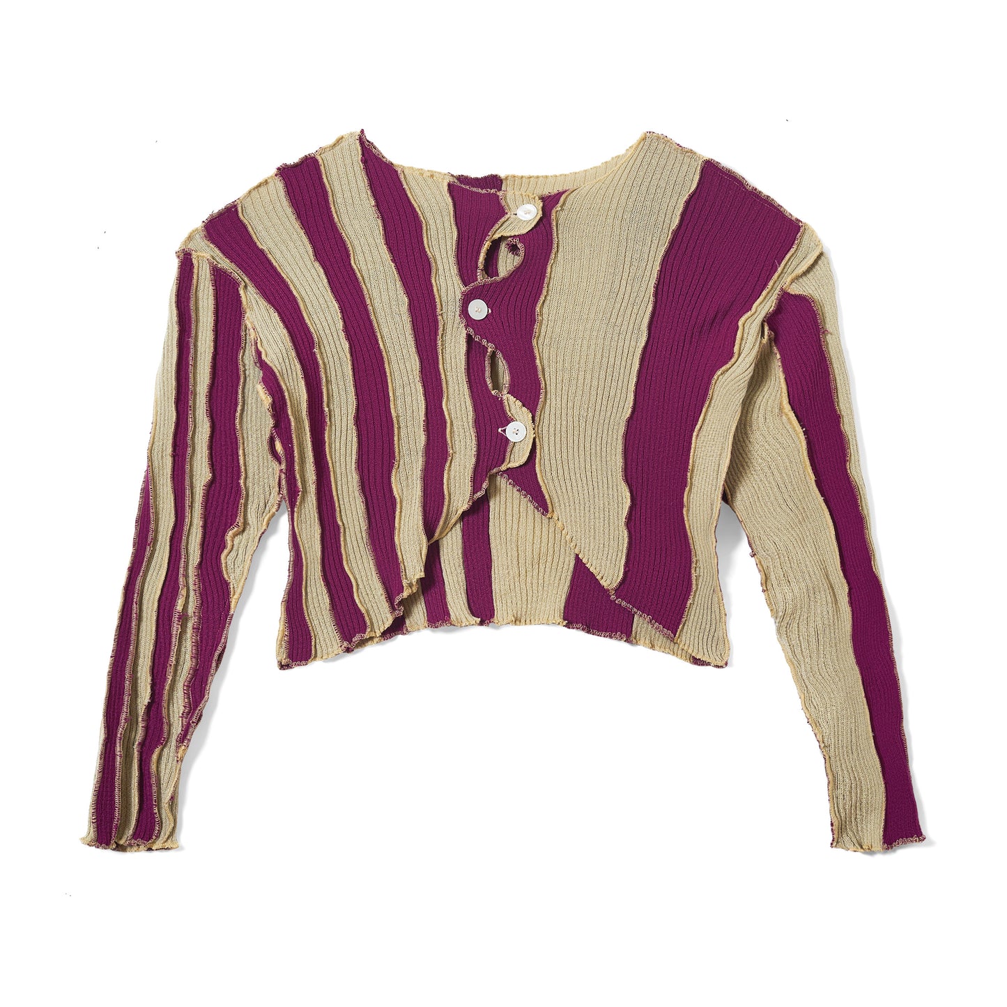 Blashter Cardigan in Maroon & Beige